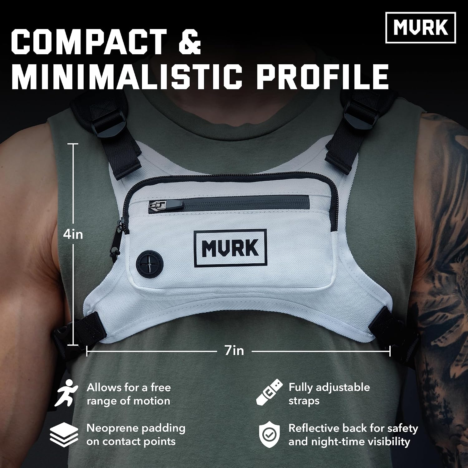 Detalle 2 de MVRK Water Resistant Chest Pack running vest