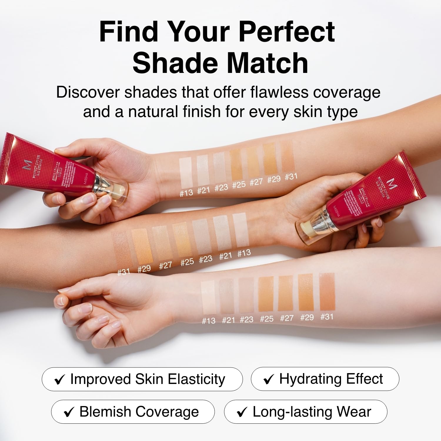 Thumbnail 5 de MISSHA M Perfect Cover BB Cream No.13 Bright Beige (Cool Undertone) SPF 42 PA+++