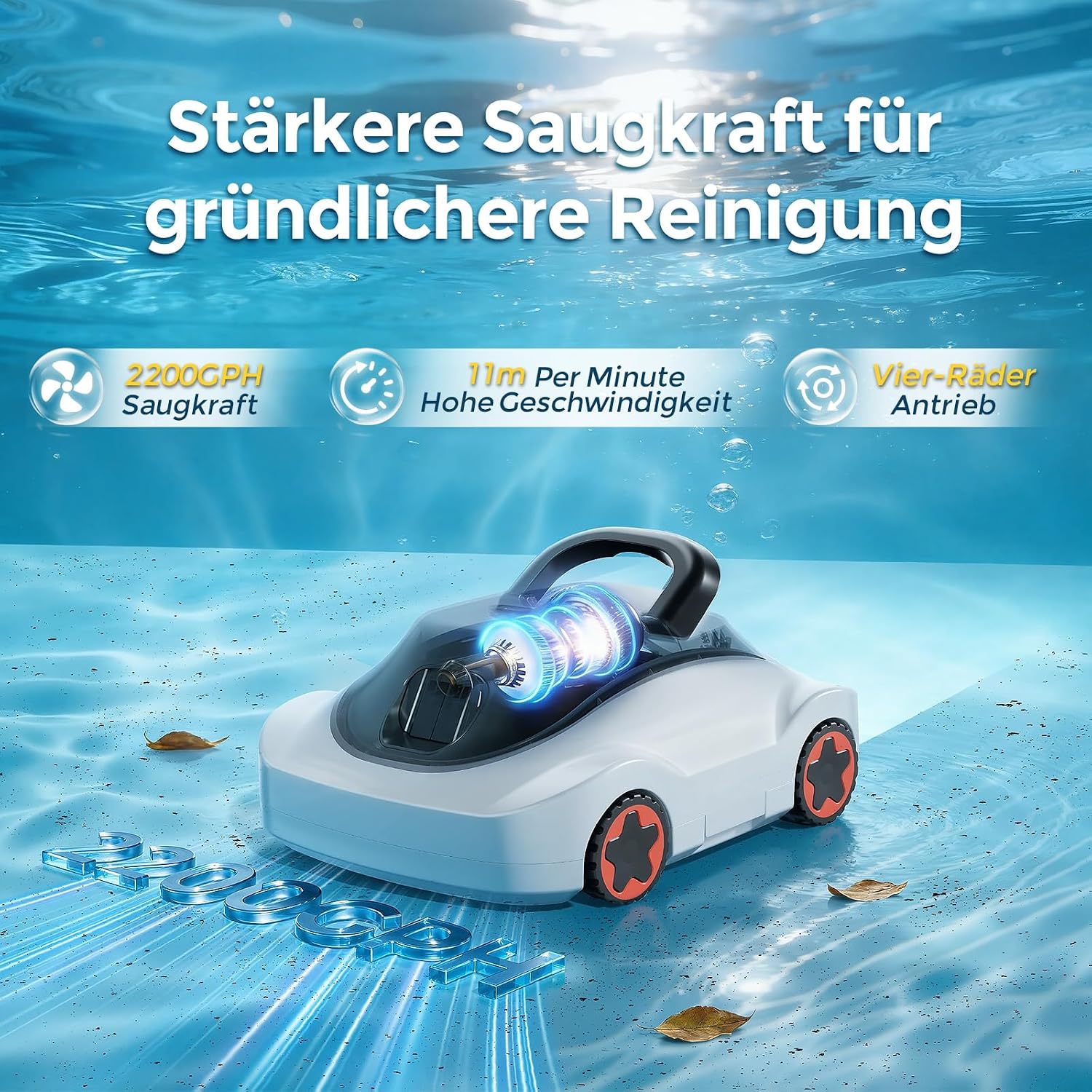Thumbnail 1 de Poolroboter Kabellos Akku – C5 für Aufstell- & Einbaupools bis 200 m², 180 Min Laufzeit