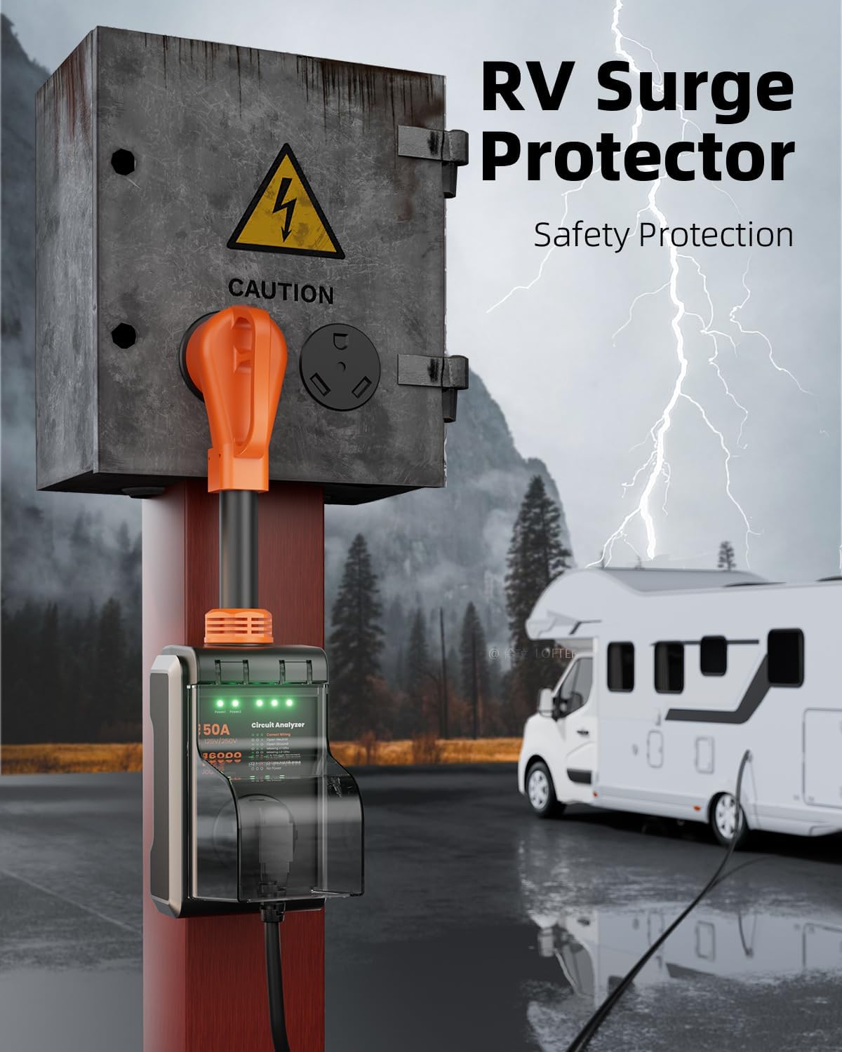 Thumbnail 3 de CRTBETLIF 50 Amp RV Surge Protector with 16000J Protection and Waterproof Cover