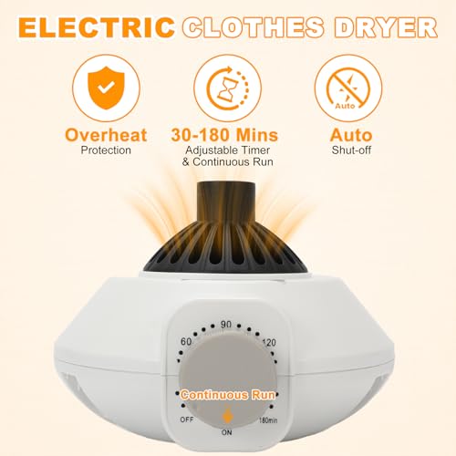 Detalle de panthem 900W Portable Electric Clothes Dryer – Foldable, 12kg Capacity (Blue)