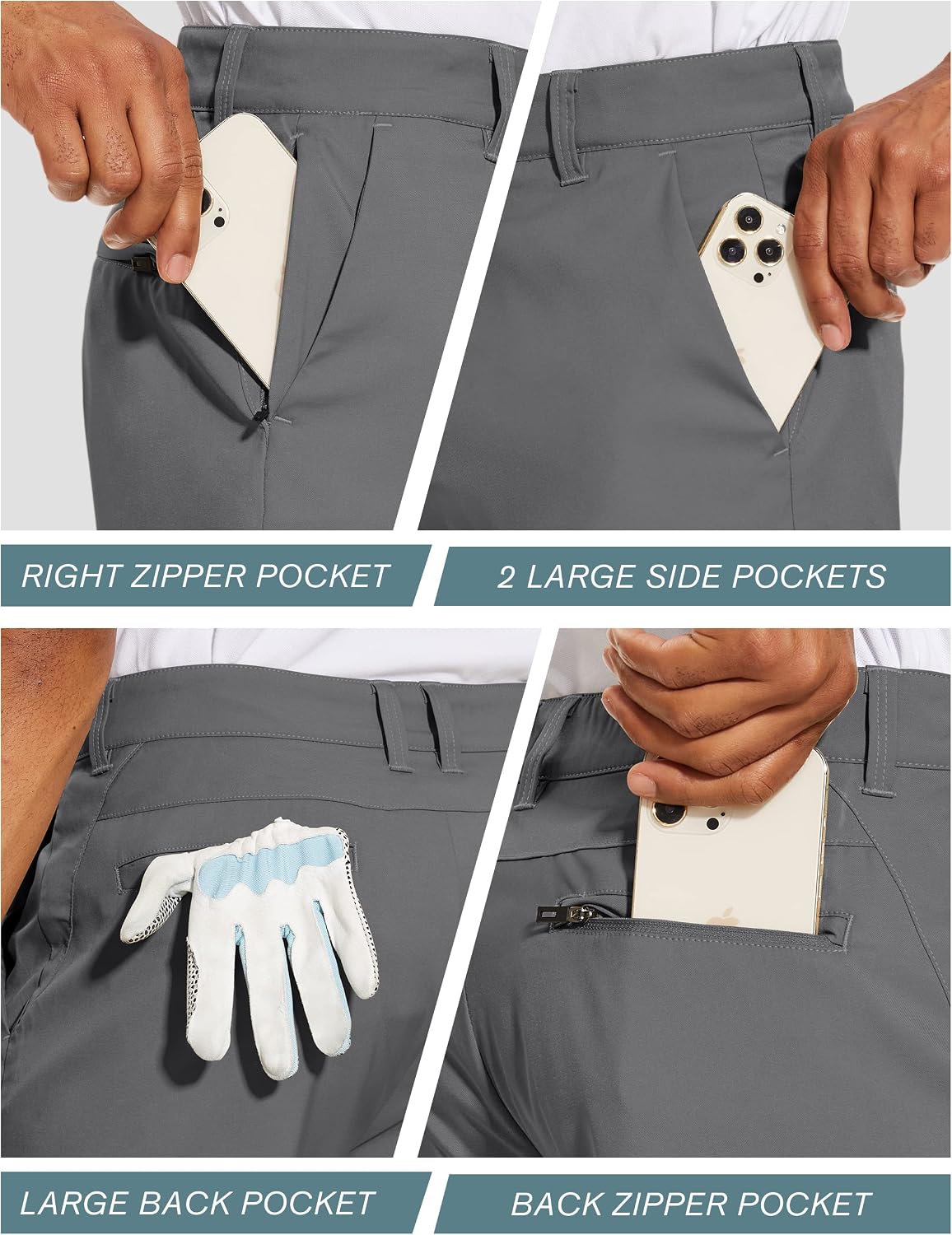 Thumbnail 4 de PULI Men's Golf Dress Shorts 7" Quick-Dry