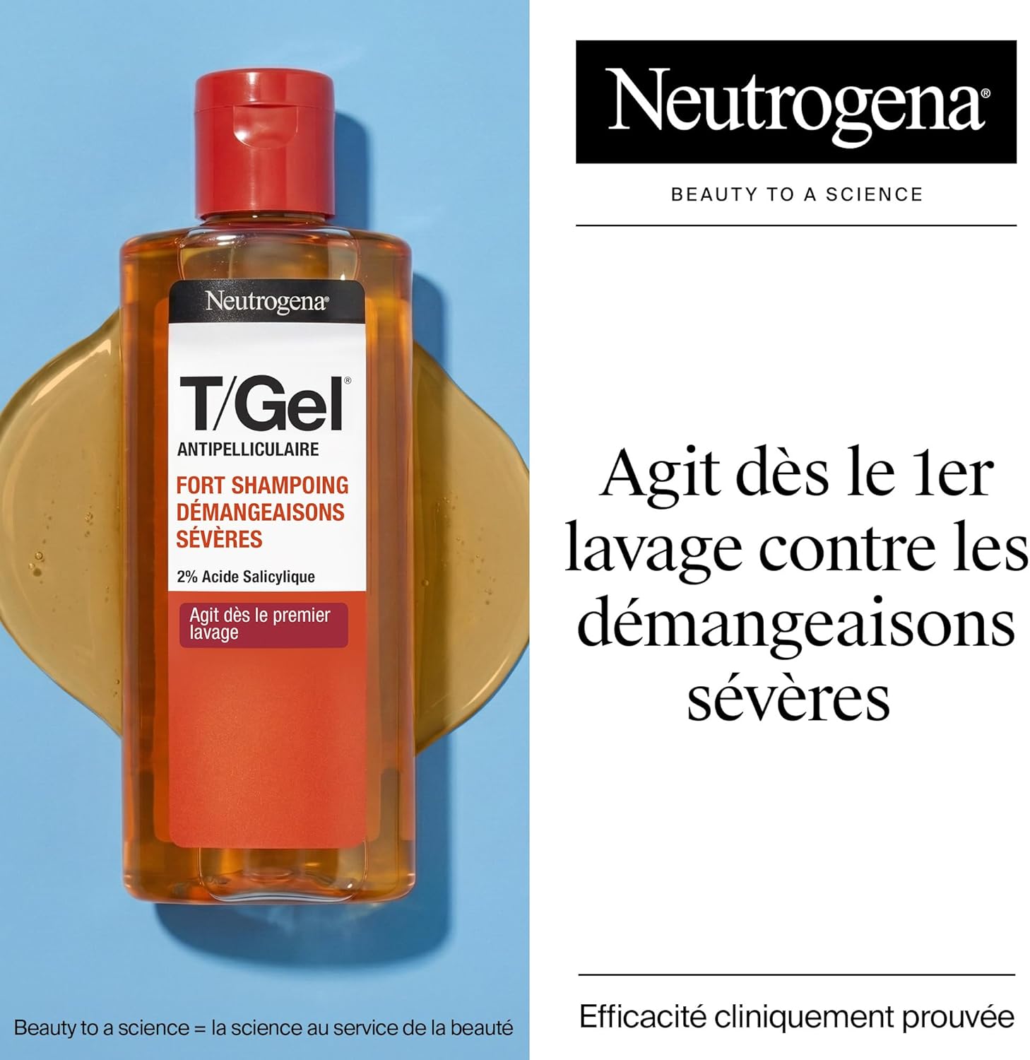 Detalle de Neutrogena Shampoing T/Gel Fort Fort anti-démangeaisons et pellicules (250 mL)