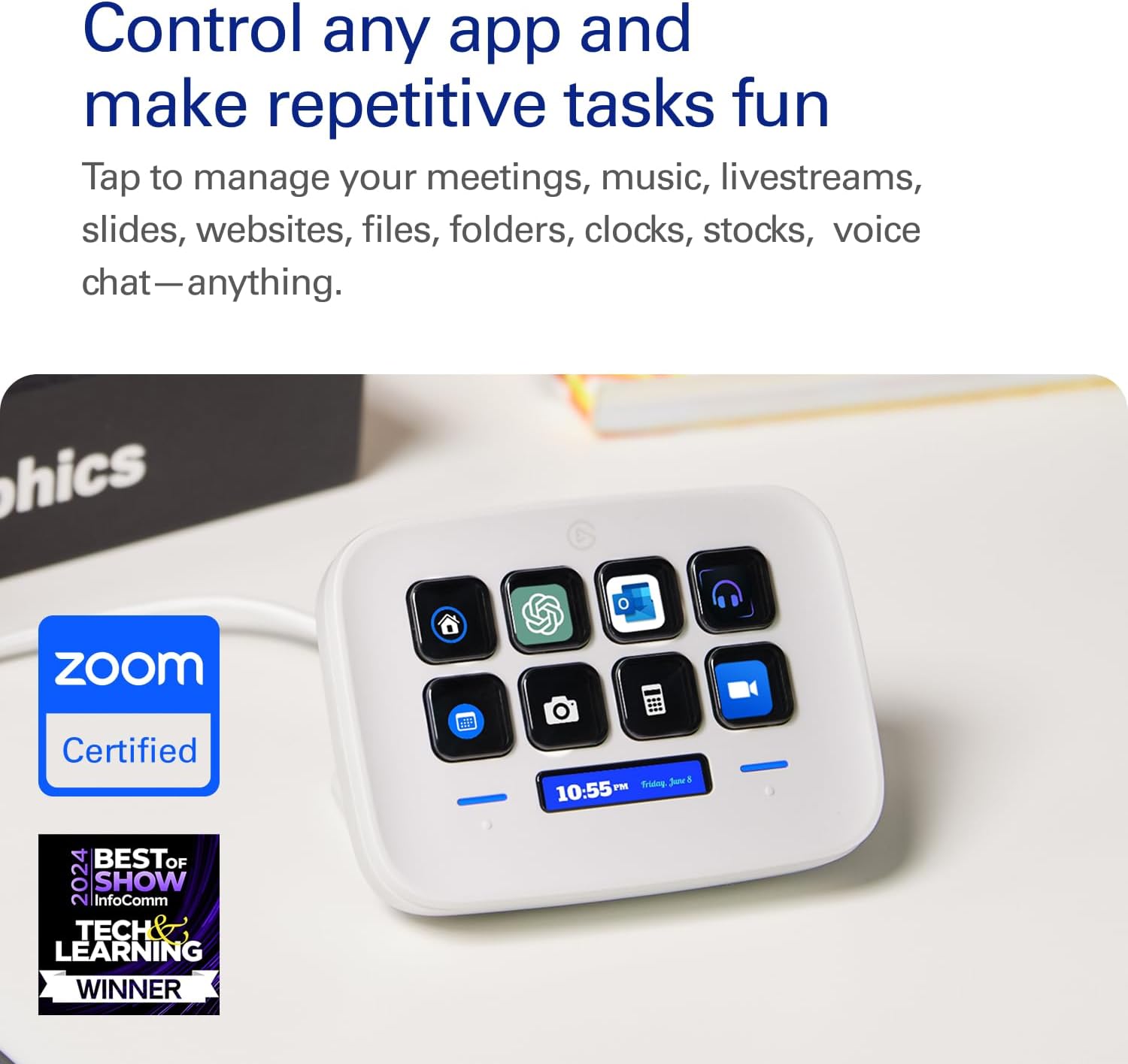Detalle 2 de Elgato Stream Deck Neo, 8-Key Controller with Customizable LCD Keys