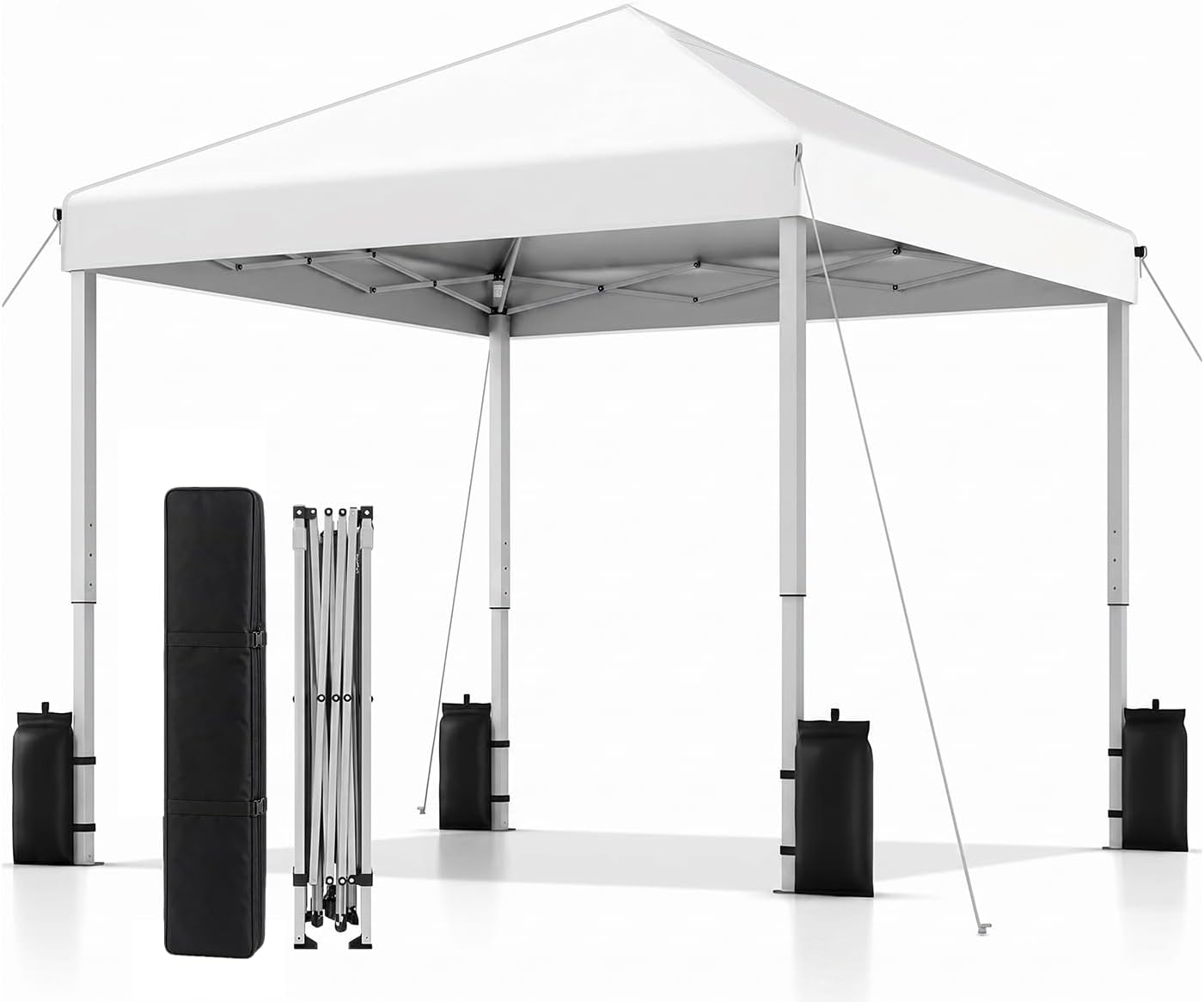 Detalle de SANWAY 10x10 Pop Up Canopy Tent, Silver-White, Waterproof UV-Blocking Top