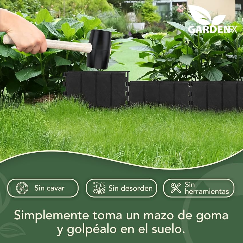 Detalle 2 de GARDENIX Borde de césped 5,15 m negro