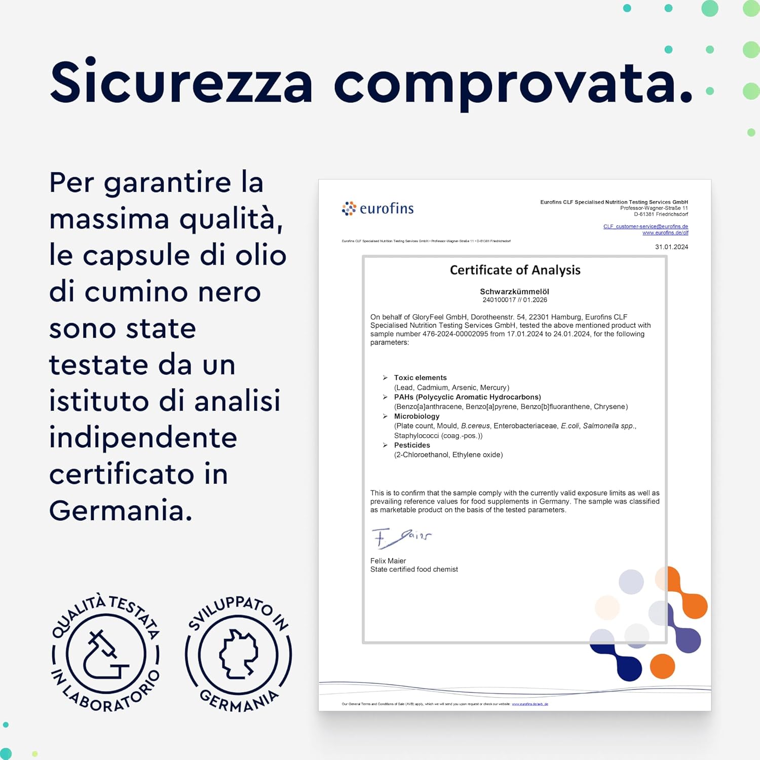 Thumbnail 6 de Gloryfeel Olio di Cumino Nero (Nigella Sativa) 1000 mg per dose, 420 capsule con Vitamina E