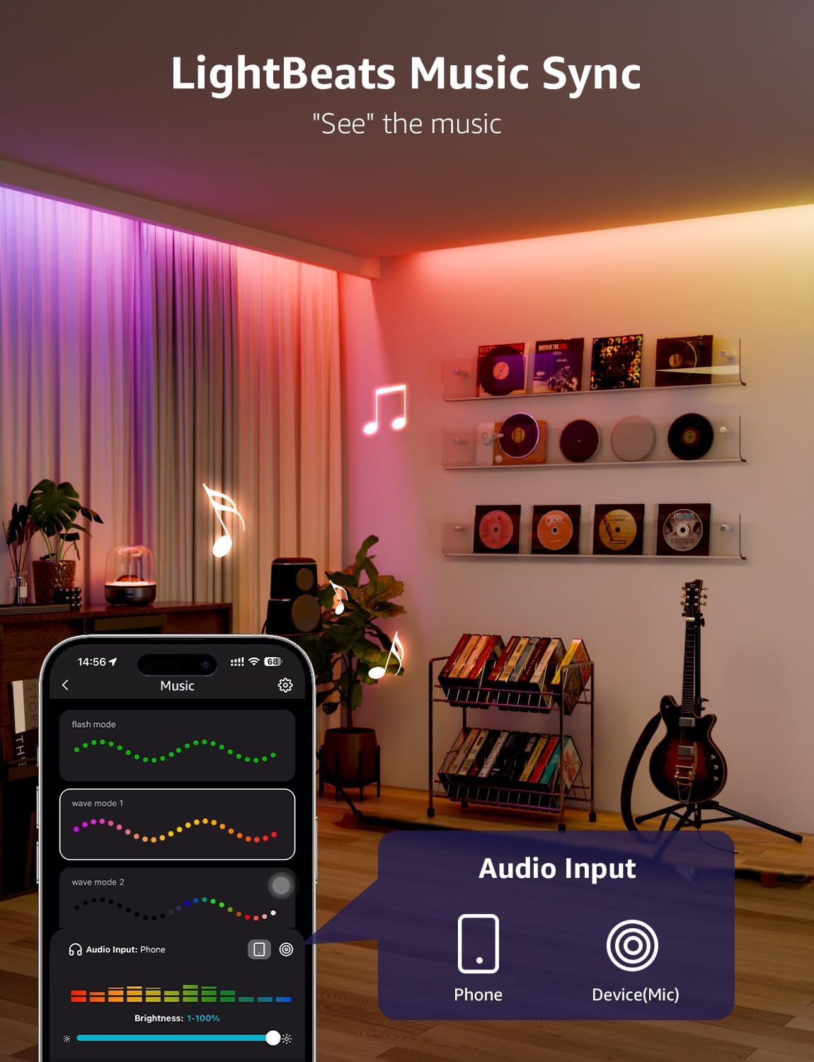 Thumbnail 5 de Lepro S2 AI Smart LED Strip Light 5M RGBW+IC: AI lighting designer with voice control