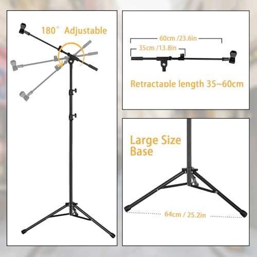 Detalle 2 de Lemxadd Tripod Mic Stand Floor Boom Arm – versatile, height-adjustable for Blue Yeti, Samson Q2U and more