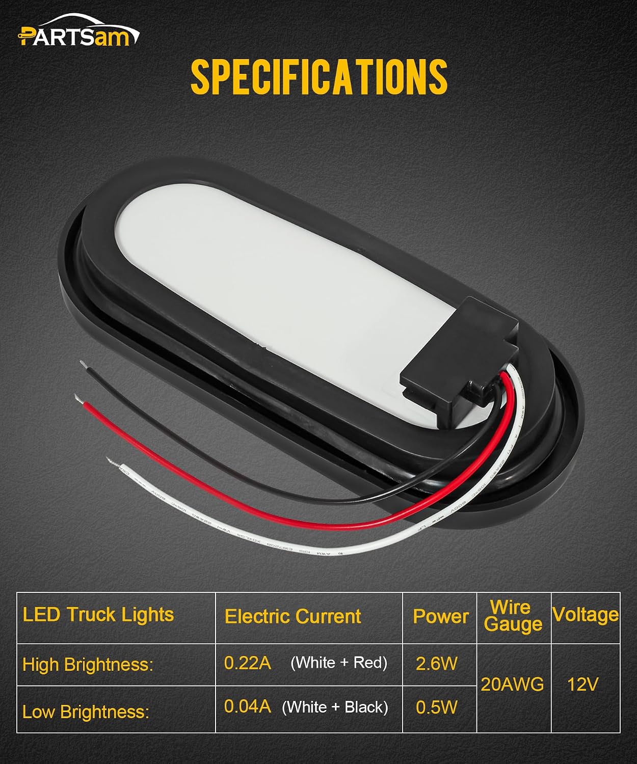 Thumbnail 3 de Partsam oval LED trailer lights, 6-inch