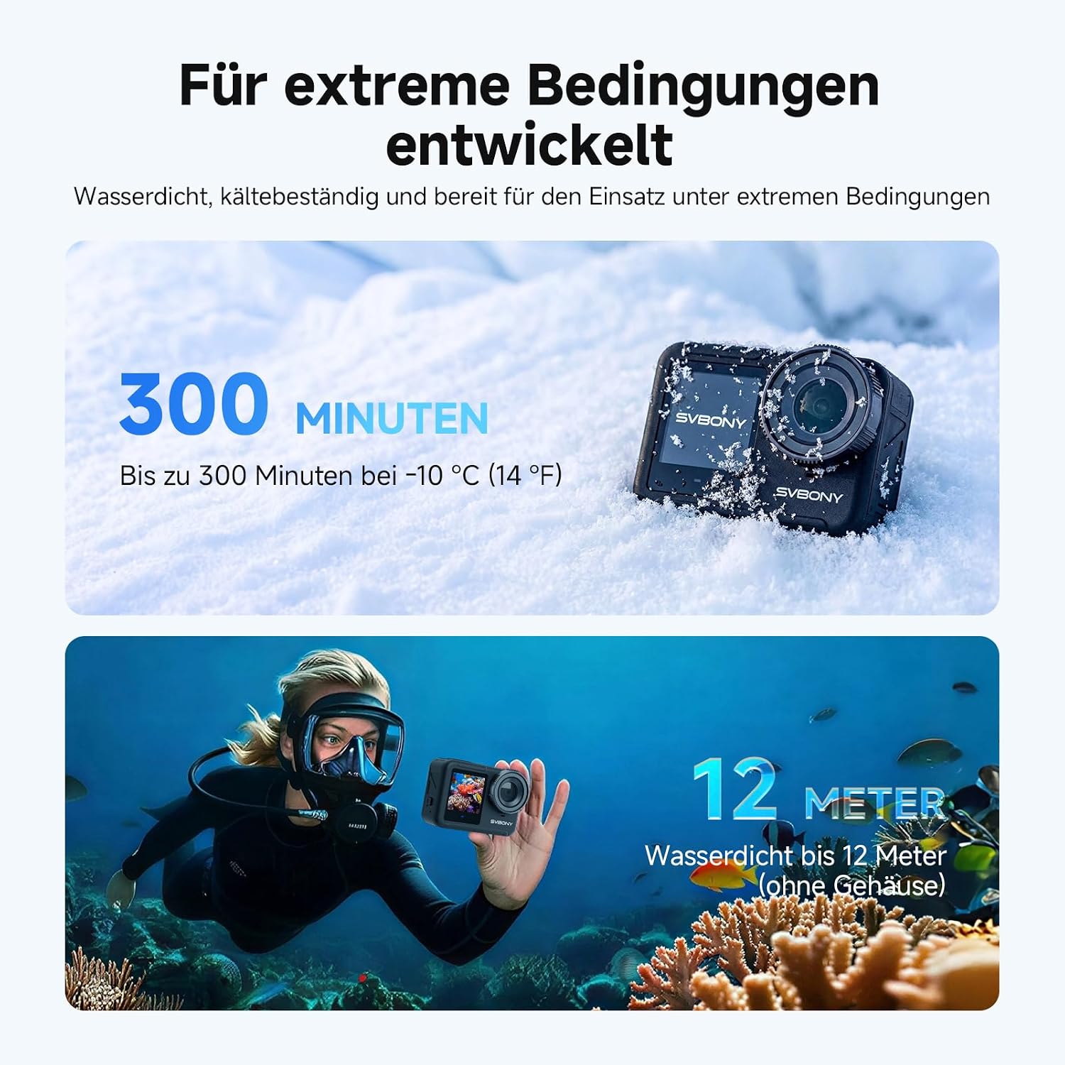 Thumbnail 5 de SVBONY SVGo3 4K Unterwasserkamera 128 GB