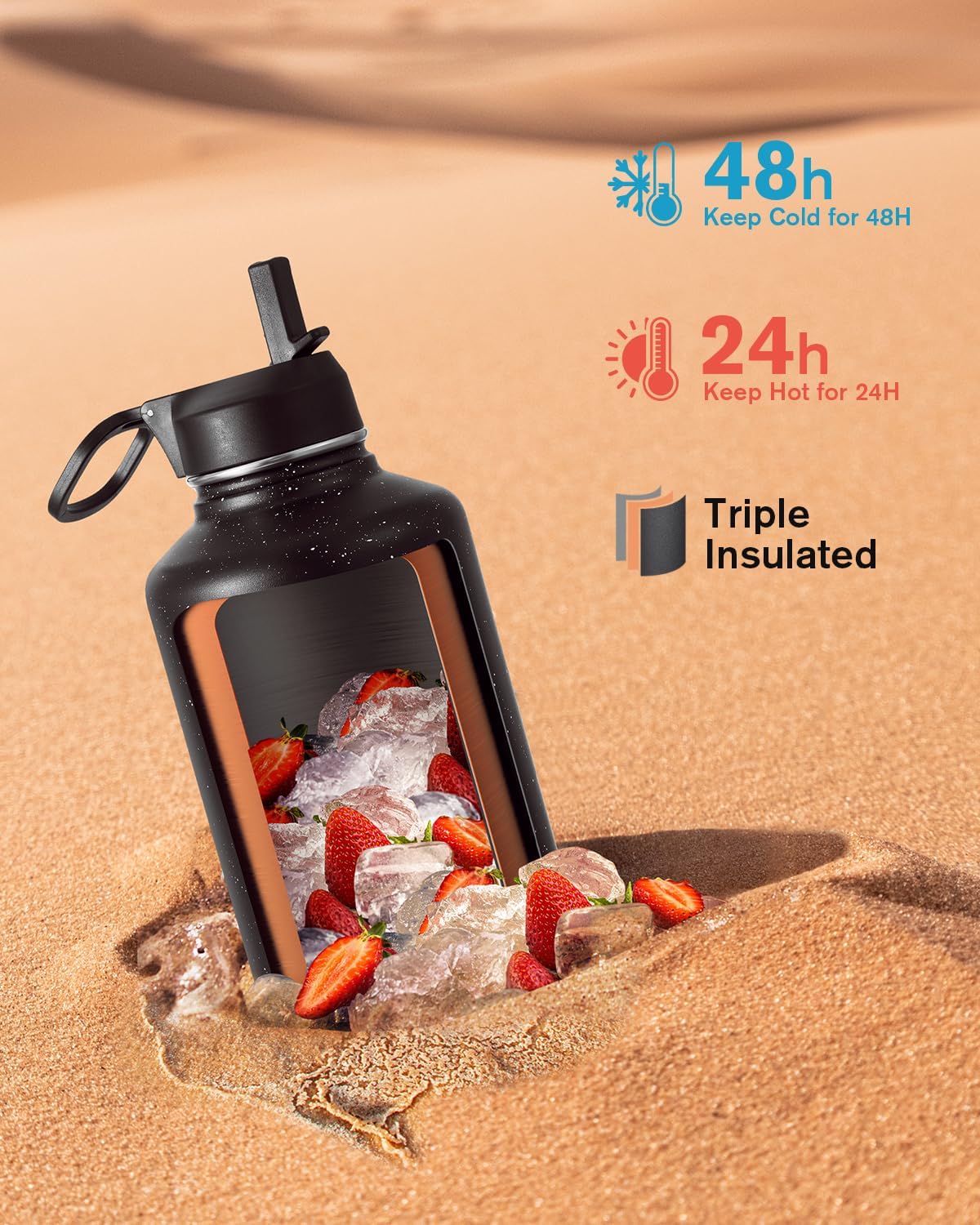 Detalle 2 de Coolflask 64 oz Insulated Water Bottle