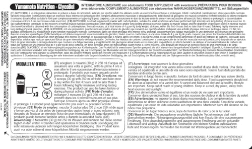 Detalle 2 de GlycoBol di Yamamoto Nutrition: integratore a base di Cluster Dextrin 500 g Arancia