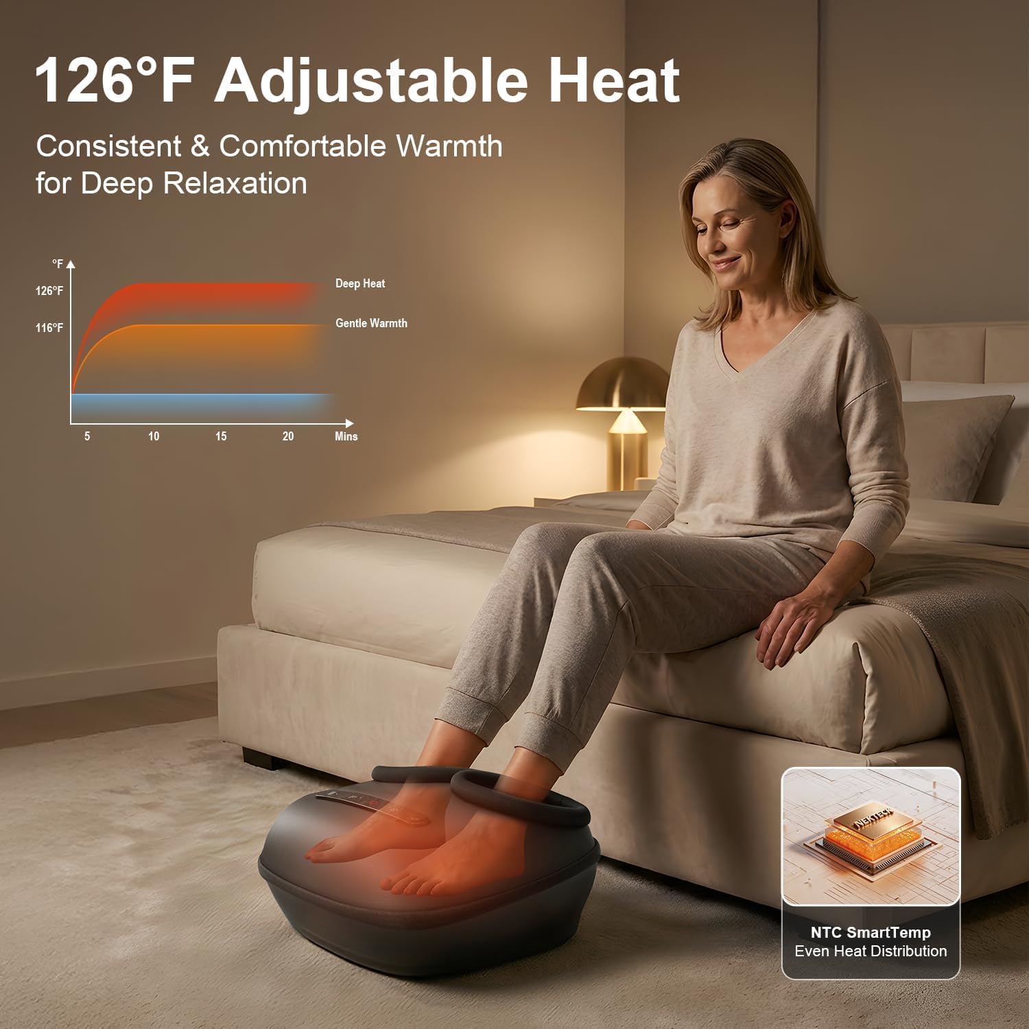 Thumbnail 3 de Nekteck Massaggiatore per piedi con calore: shiatsu, compressione d'aria e 3 programmi di massaggio