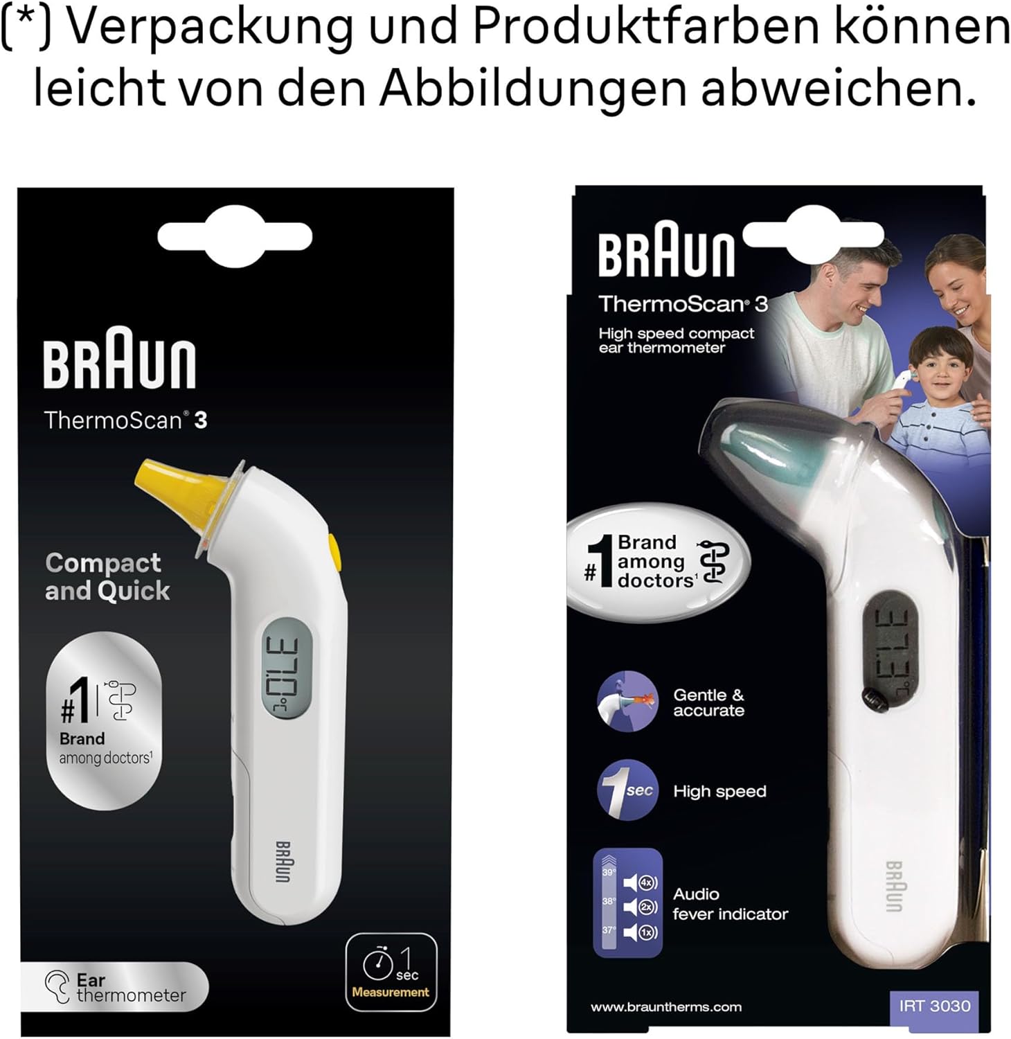 Thumbnail 6 de Braun ThermoScan 3 Ohrthermometer IRT3030WE – schnelle 1-Sekunden-Messung, akustische Fieberanzeige