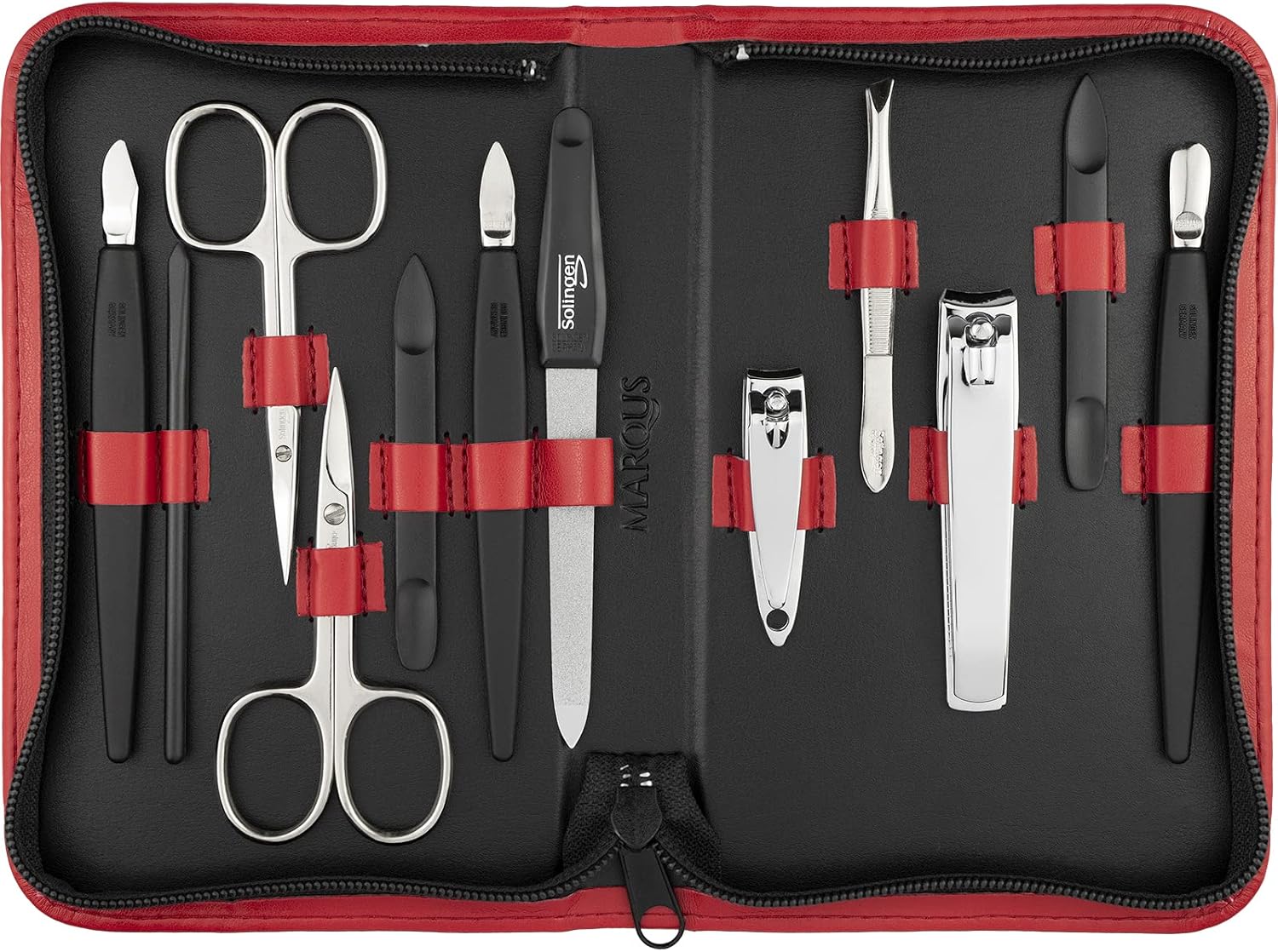 Thumbnail 6 de Kit manucure Solingen 12 pièces – coffret étui simili-cuir, outils professionnels
