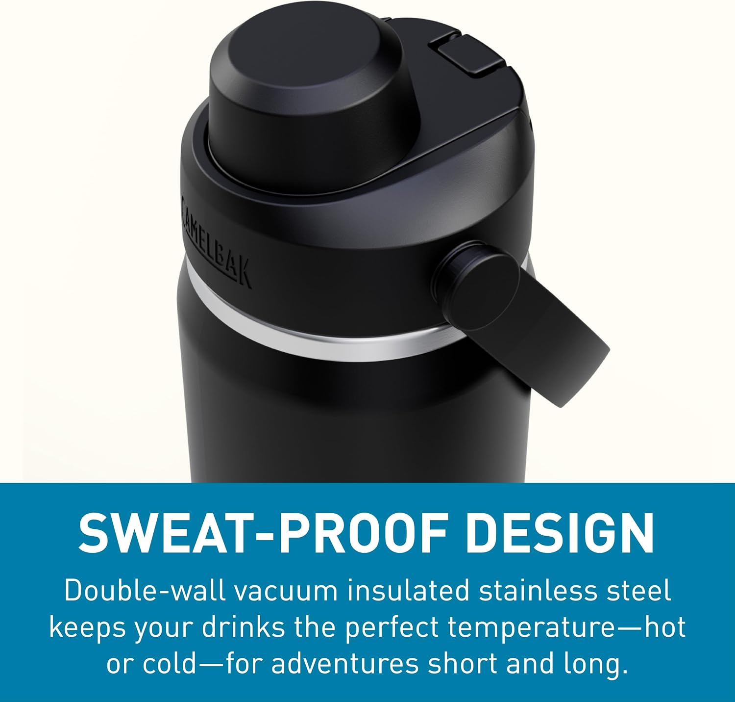 Detalle de CAMELBAK Thrive Chug VSS – butelka 0,6 l ze stali nierdzewnej, czarna