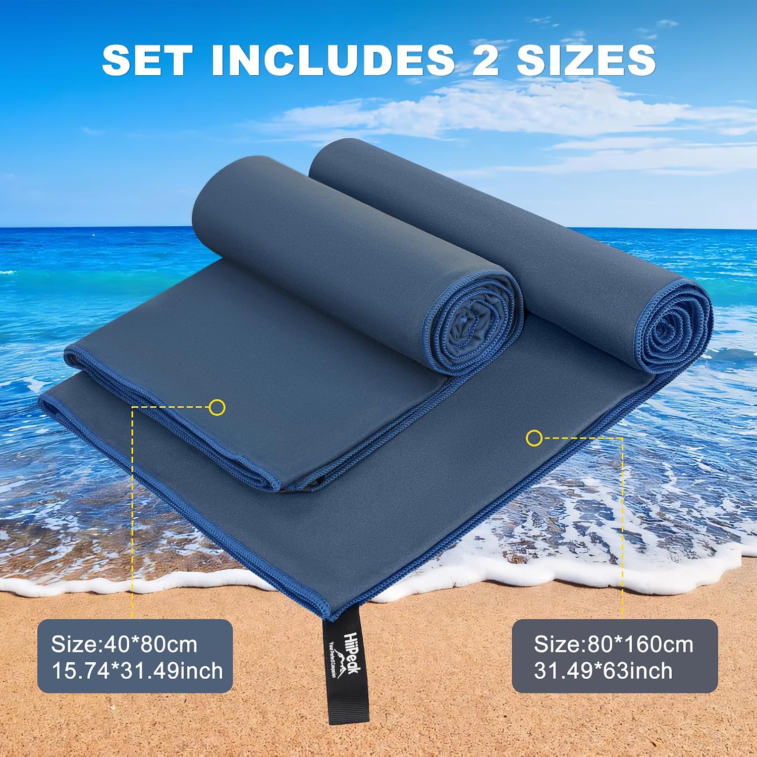 Thumbnail 2 de HiiPeak Microfibre Towel 160cm x 80cm beach towel 🏖