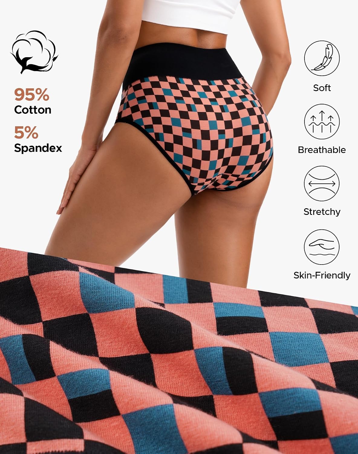 Thumbnail 4 de INNERSY Women's High Waisted Cotton Underwear 5-pack 🩲