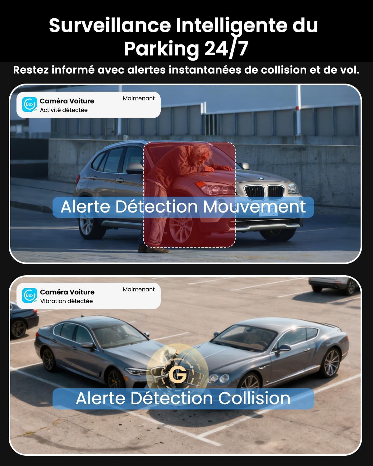 Detalle 2 de Dashcam Voiture 4G LTE avec Carte SIM — 2K, GPS et Streaming Direct