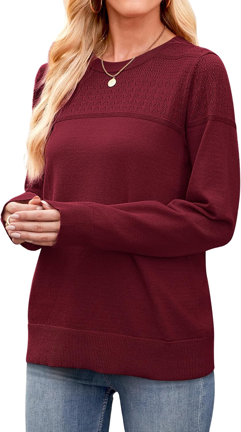 Detalle de WIHOLL Crewneck Crochet Sweater for Women