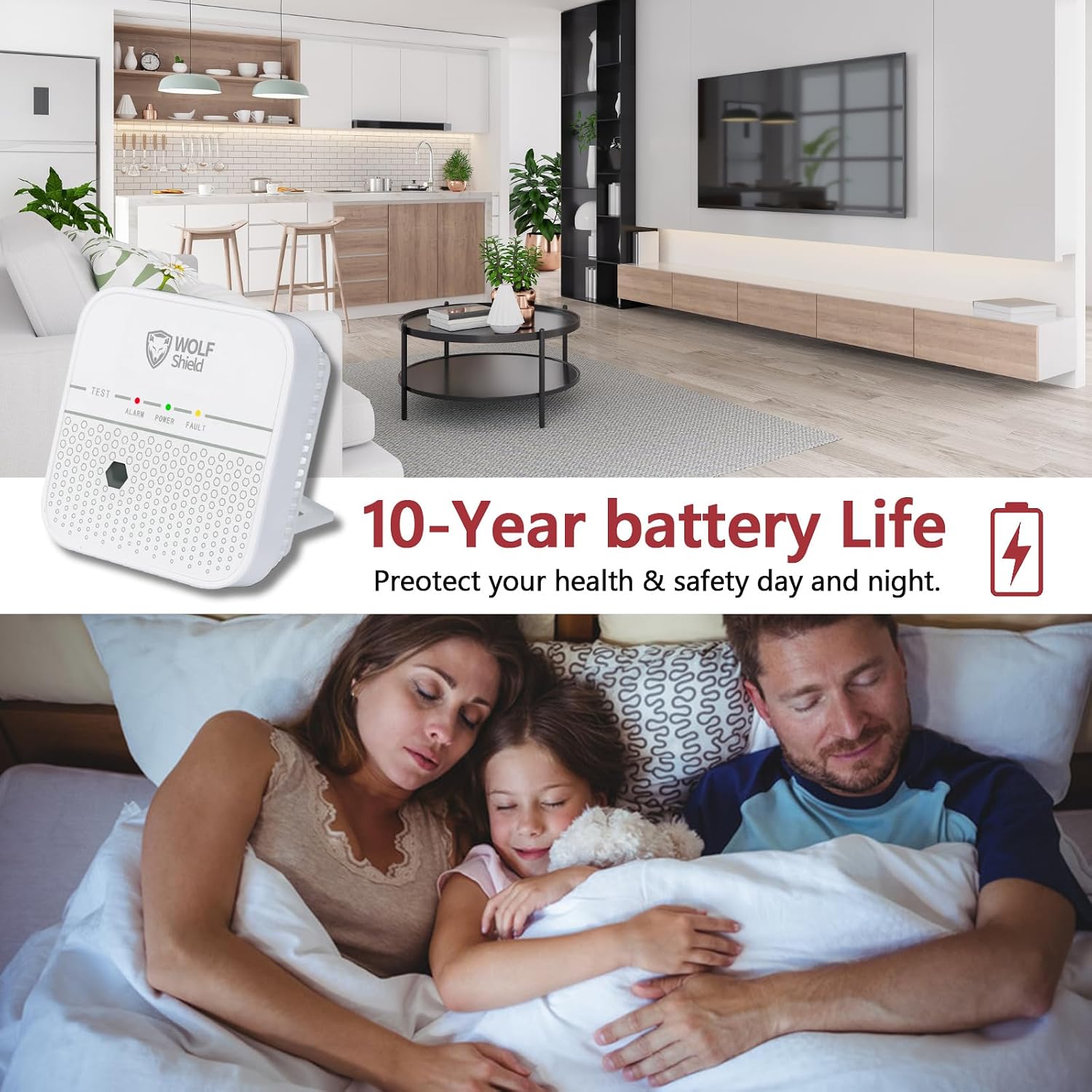 Thumbnail 4 de WOLF SHIELD Carbon Monoxide Detector 10 Year