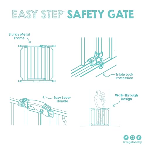 Thumbnail 7 de Regalo Safety Easy Step Baby Gate for Doorways & Bottom of Stairs (73.6–95.5 cm) with Extension
