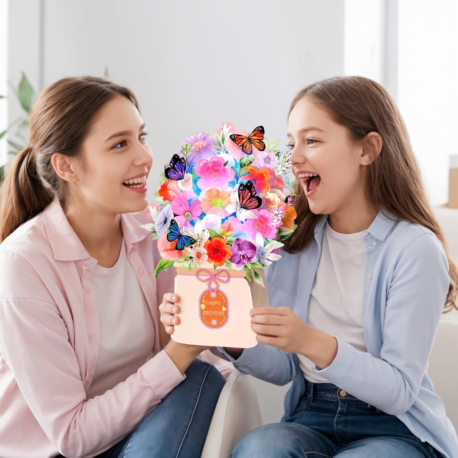 Detalle de WUJUN Birthday Cards: Light & Music 10-Inch Forever Flower Bouquet Card