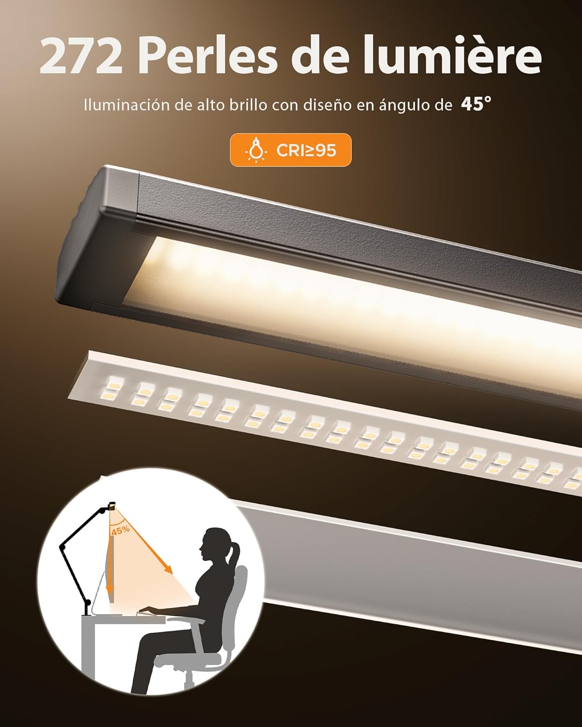 Thumbnail 1 de NGTeco Lámpara de Escritorio LED 39,3" con Control Remoto