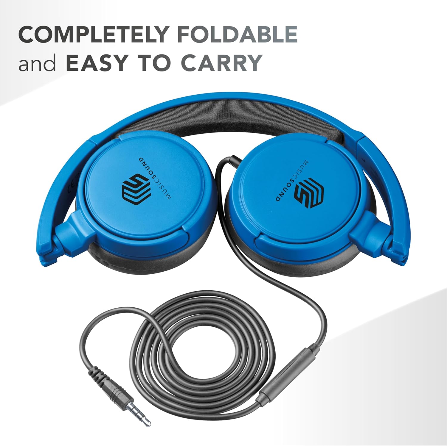 Thumbnail 4 de Music Sound Bügelkopfhörer mit Kabel (Over Ear) – faltbar, 1,2 m Anti-Tangle & Mikrofon, 3,5-mm Klinke in Blau