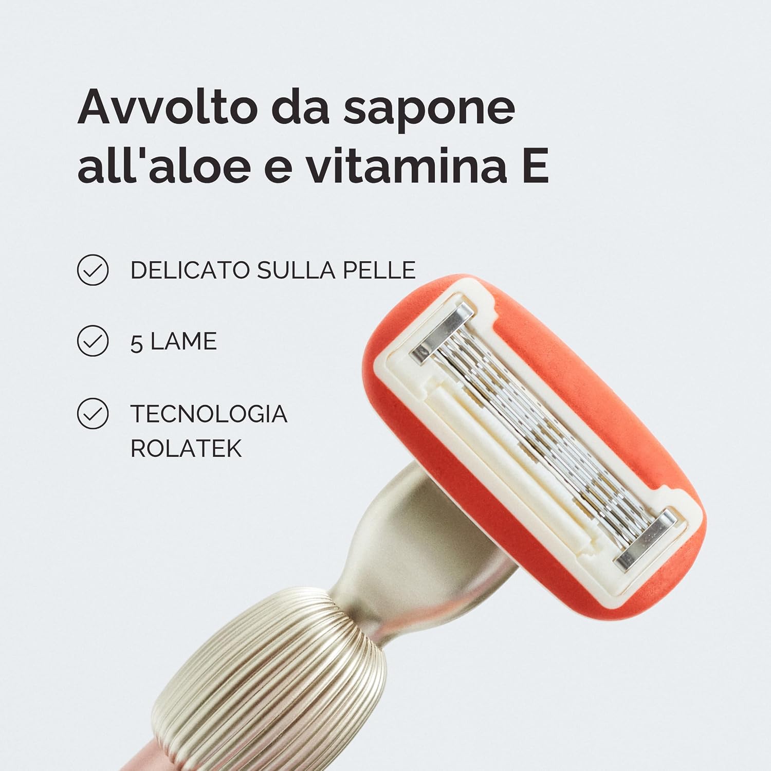 Detalle de Fler Smooth Skin Set: Rasoio Donna con Supporto, 2 Lamette di Ricambio e Crema Corpo Lenitiva