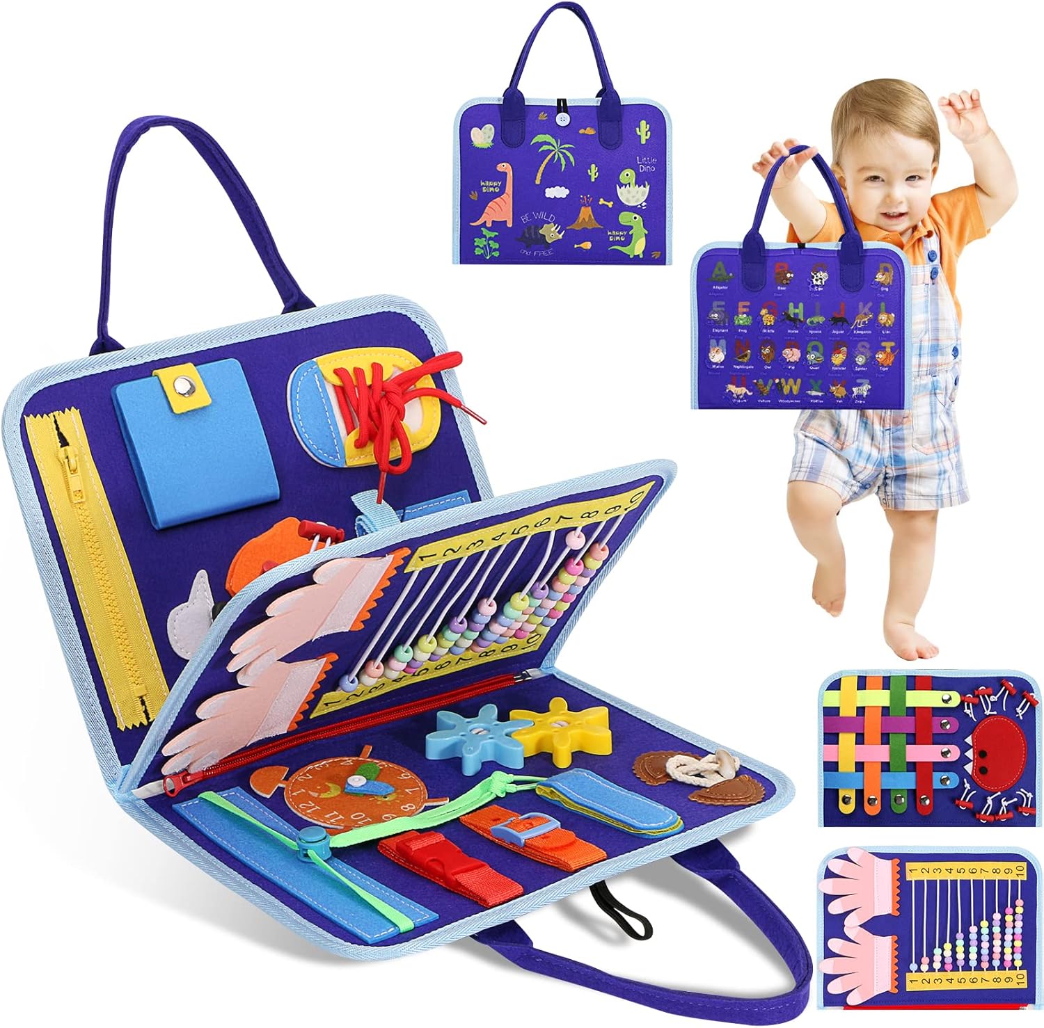 Detalle de Montessori busy board sensory toy 18 activities