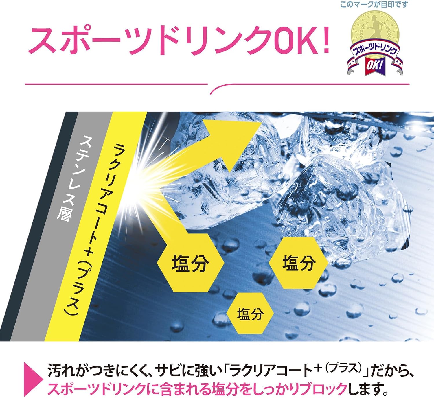 Detalle de 象印 SM-WH48-PZ 子ども向けステンレスマグ 480ml ワンタッチ・シームレスせん