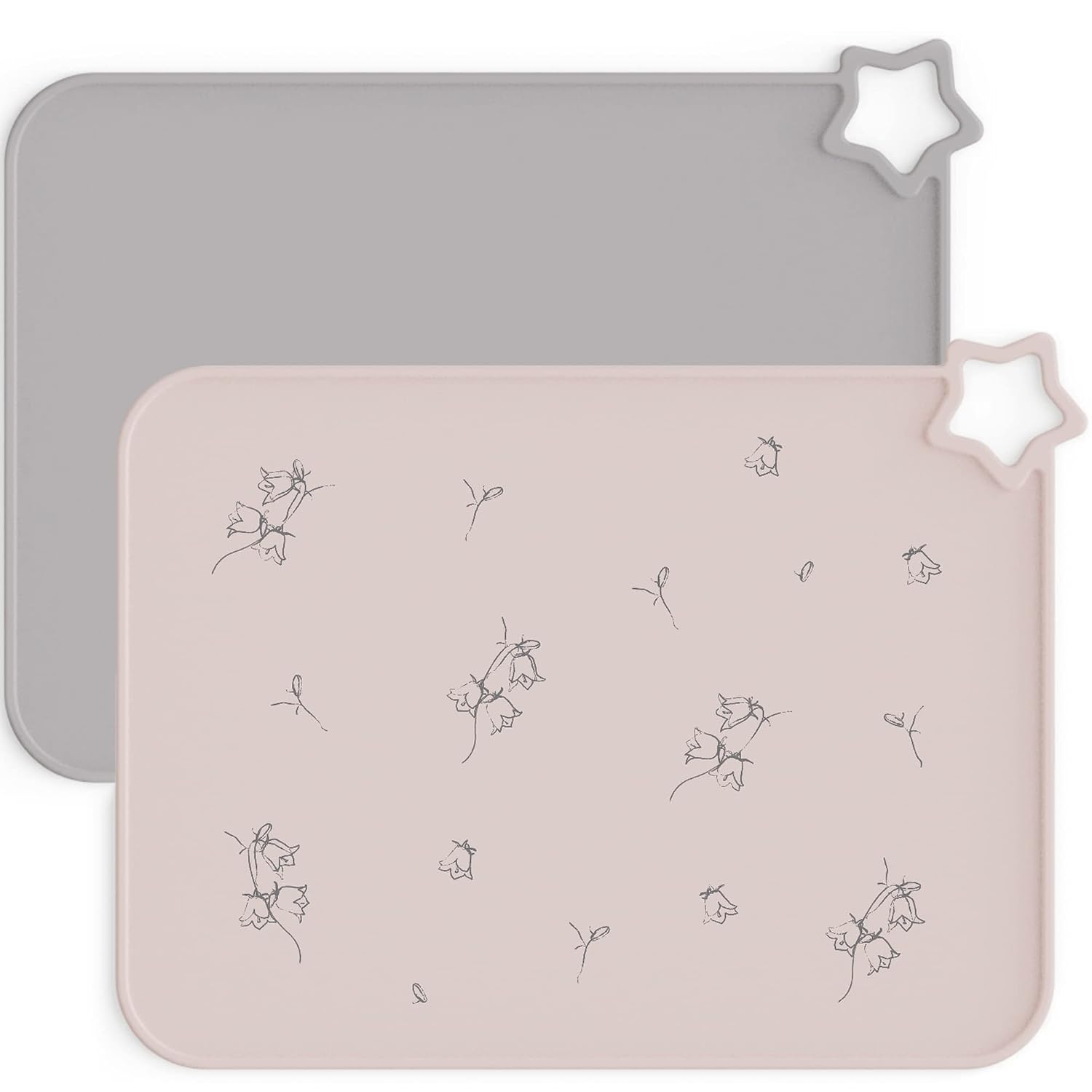 Detalle de Moonkie Silicone Baby Placemat, 2-Pack with Raised Edge and Travel Pouch