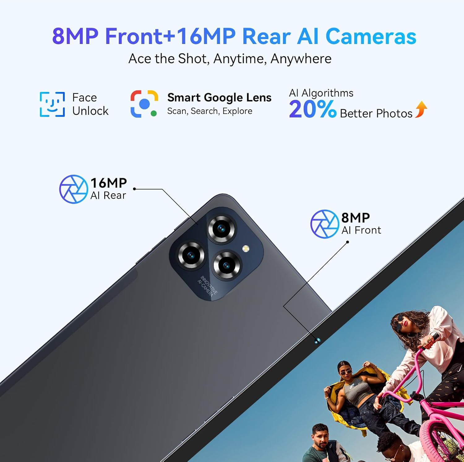 Thumbnail 3 de 11-inch Android tablet with SIM slot, Gemini AI and 24GB RAM / 256GB storage (expandable) – 8000mAh, 5G WiFi