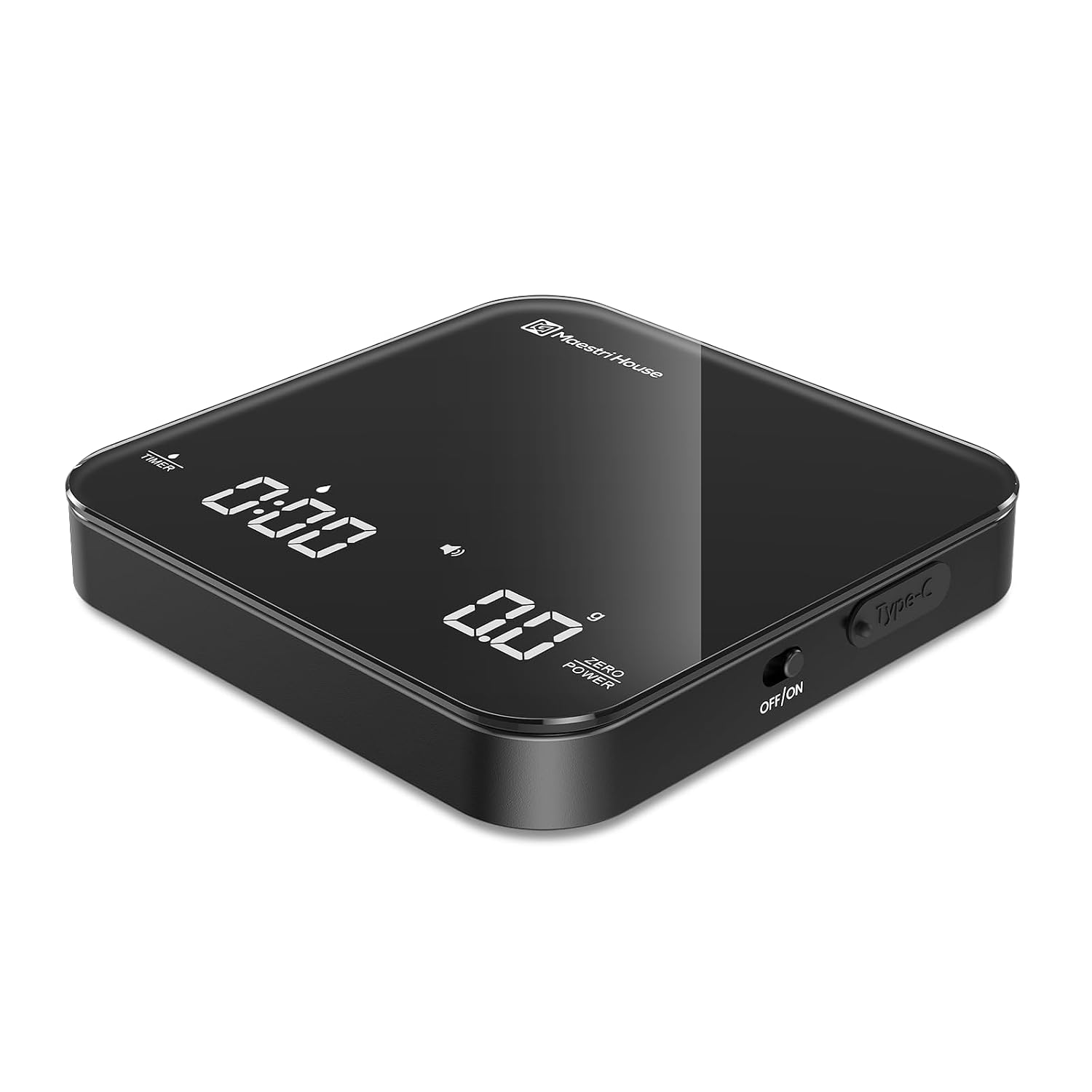 Detalle de Maestri House S2 Espresso Coffee Scale with Timer, 0.1 g Precision, USB-C