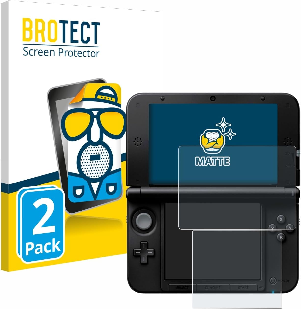 Detalle de BROTECT Entspiegelungs-Schutzfolie für Nintendo 3DS XL SPM7800 (2 Stück) – Matte Displayschutzfolie mit Anti-Reflex und Anti-Fingerprint