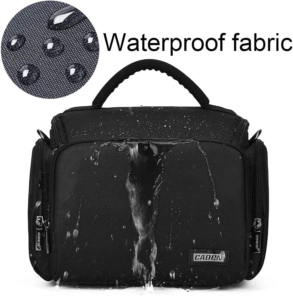 Thumbnail 2 de CADeN Kameratasche (Kamera-Umhängetasche) wasserdicht, kompakt – passend für 1 Kamera + Zubehör, Größe L, Schwarz