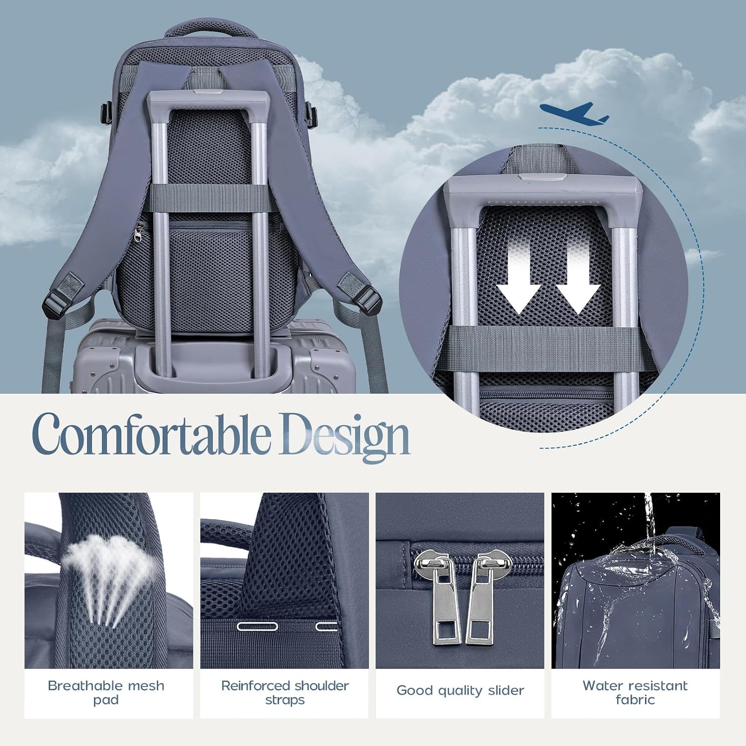 Thumbnail 4 de Xkdoai underseat cabin bag for Ryanair (40x30x20) with TSA-approved clear pouch and TSA-friendly 3-1-1 toiletry bag