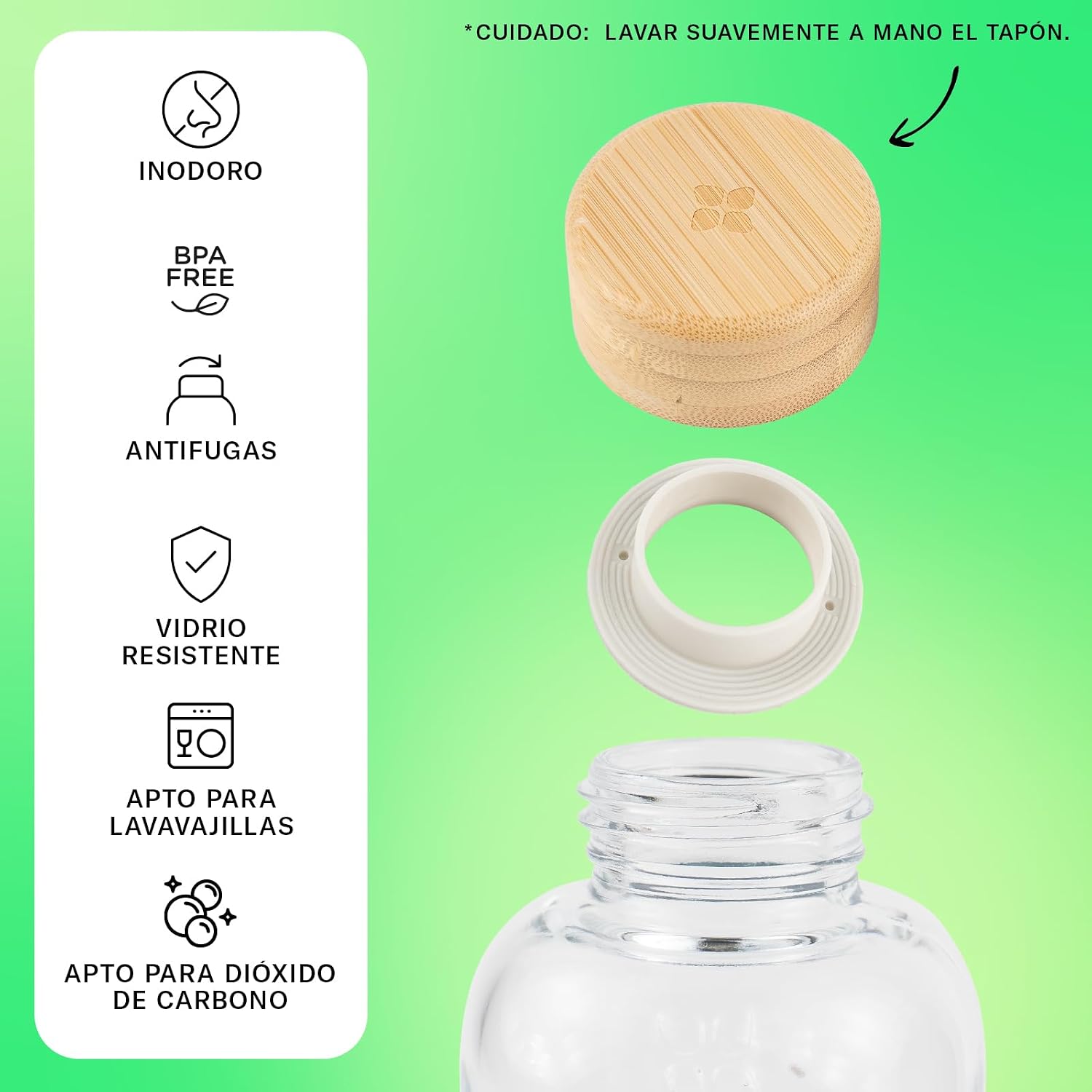 Detalle de waterdrop® Starter Set 🌿 Botella 600ml + 18 Cubos Aromatizados