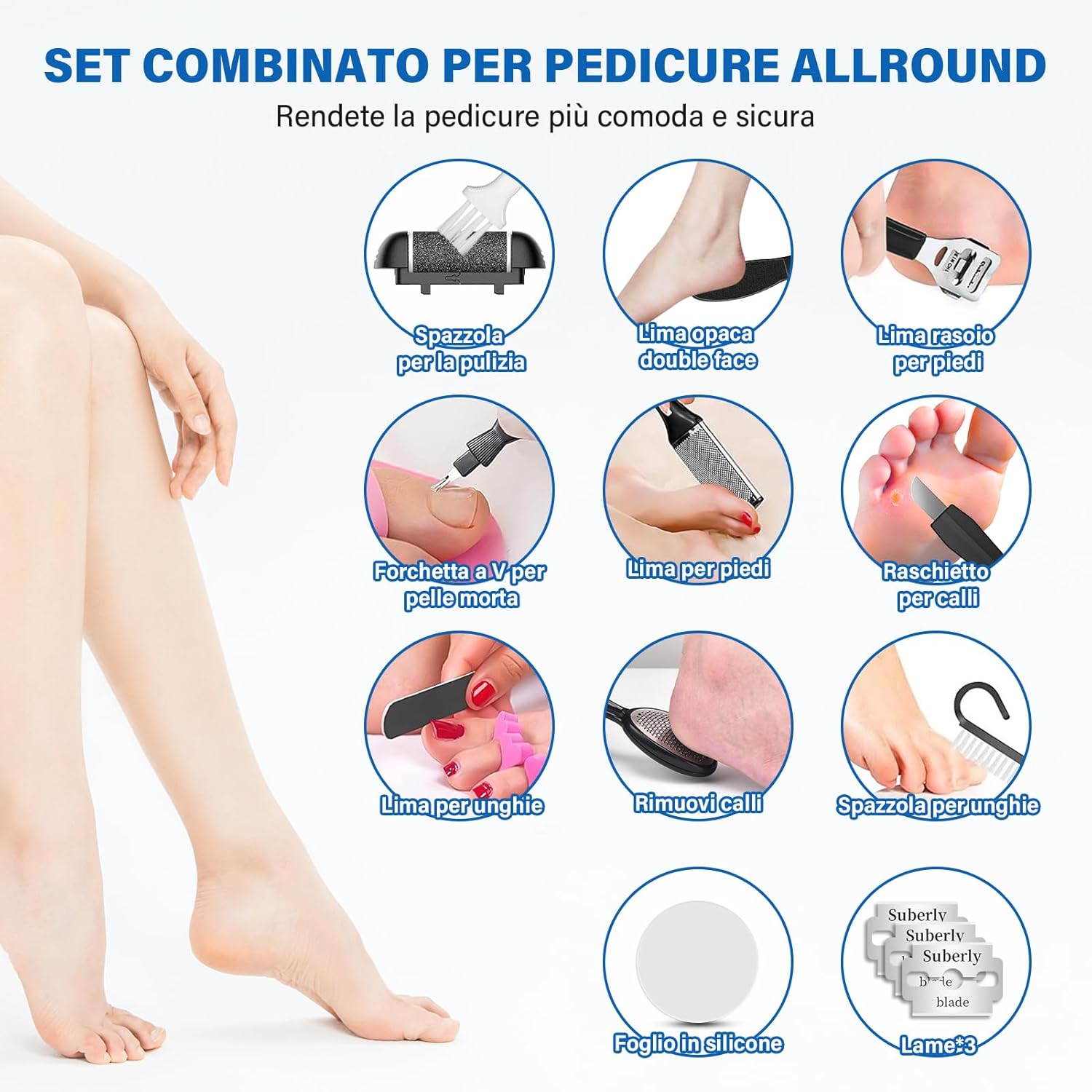 Thumbnail 5 de Ehomfory Pedicure Elettrico Professionale Piedi: Set Rimozione Calli con 3 Velocità e Illuminazione
