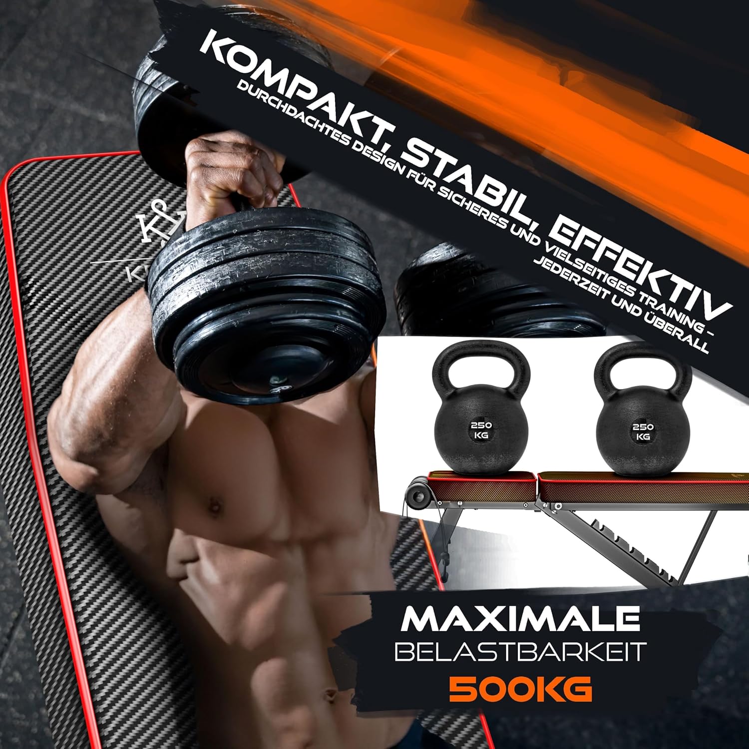 Thumbnail 5 de KESSER klappbare Hantelbank mit verstellbarer Rückenlehne – Trainingsbank für Bankdrücken & Ganzkörperübungen