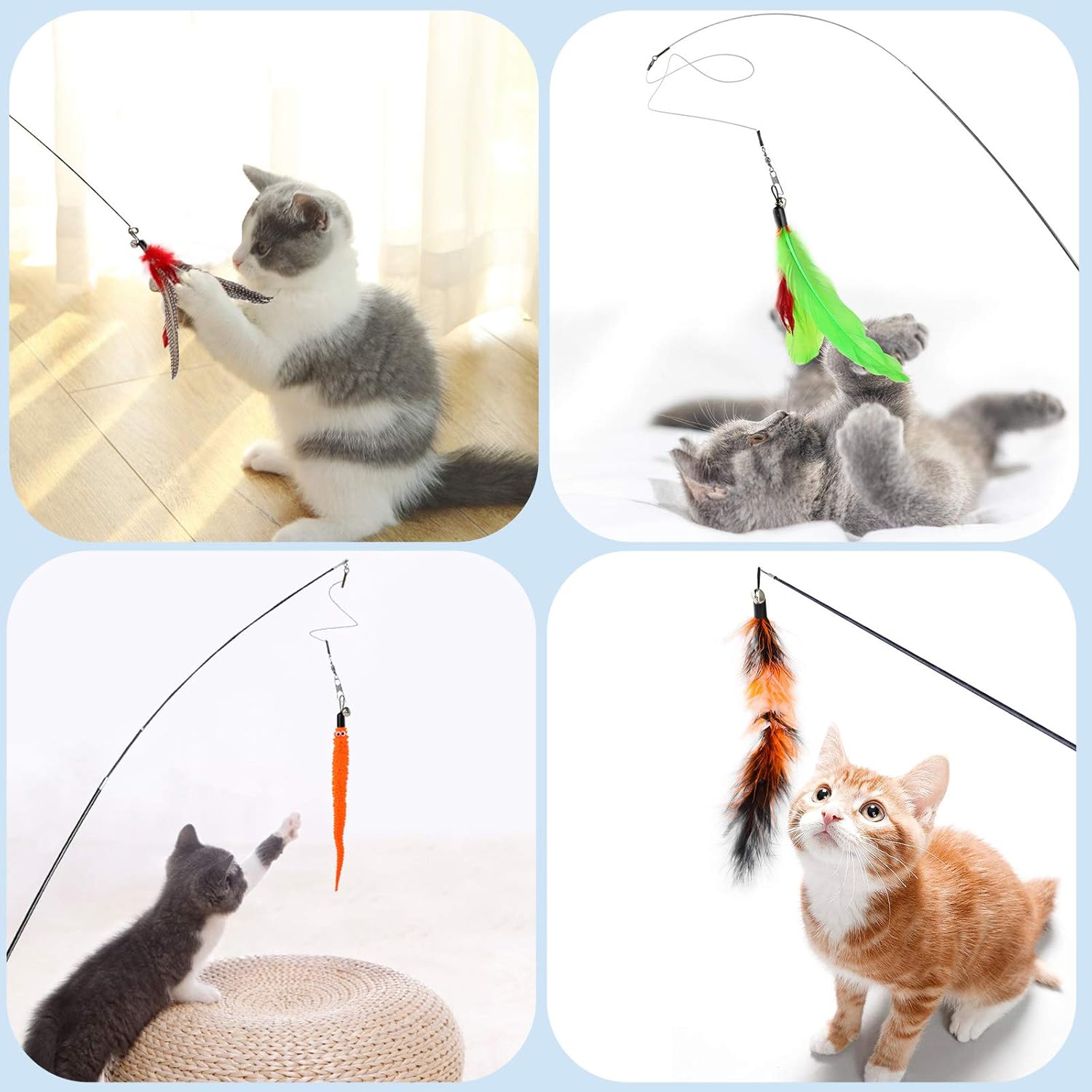 Thumbnail 6 de Hianjoo Cat Feather Teaser Set 12 pcs — interactive cat toys 🐱