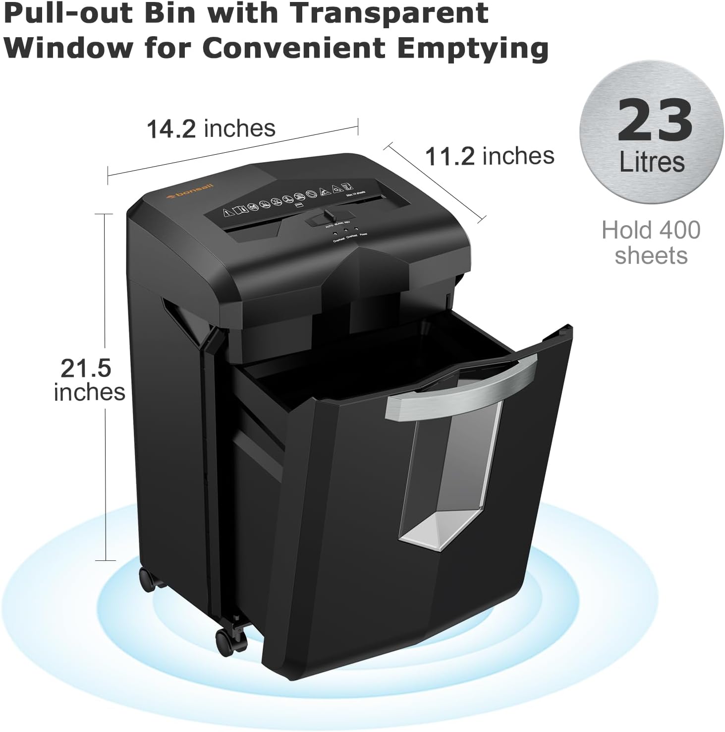 Detalle de Bonsaii 18-Sheet Cross-Cut Heavy Duty Paper Shredder