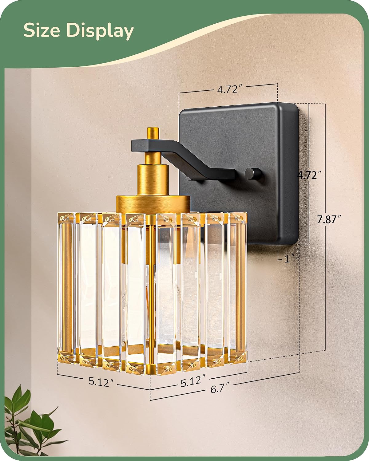 Detalle 2 de EDISHINE Bathroom Vanity Lights, Set of Two