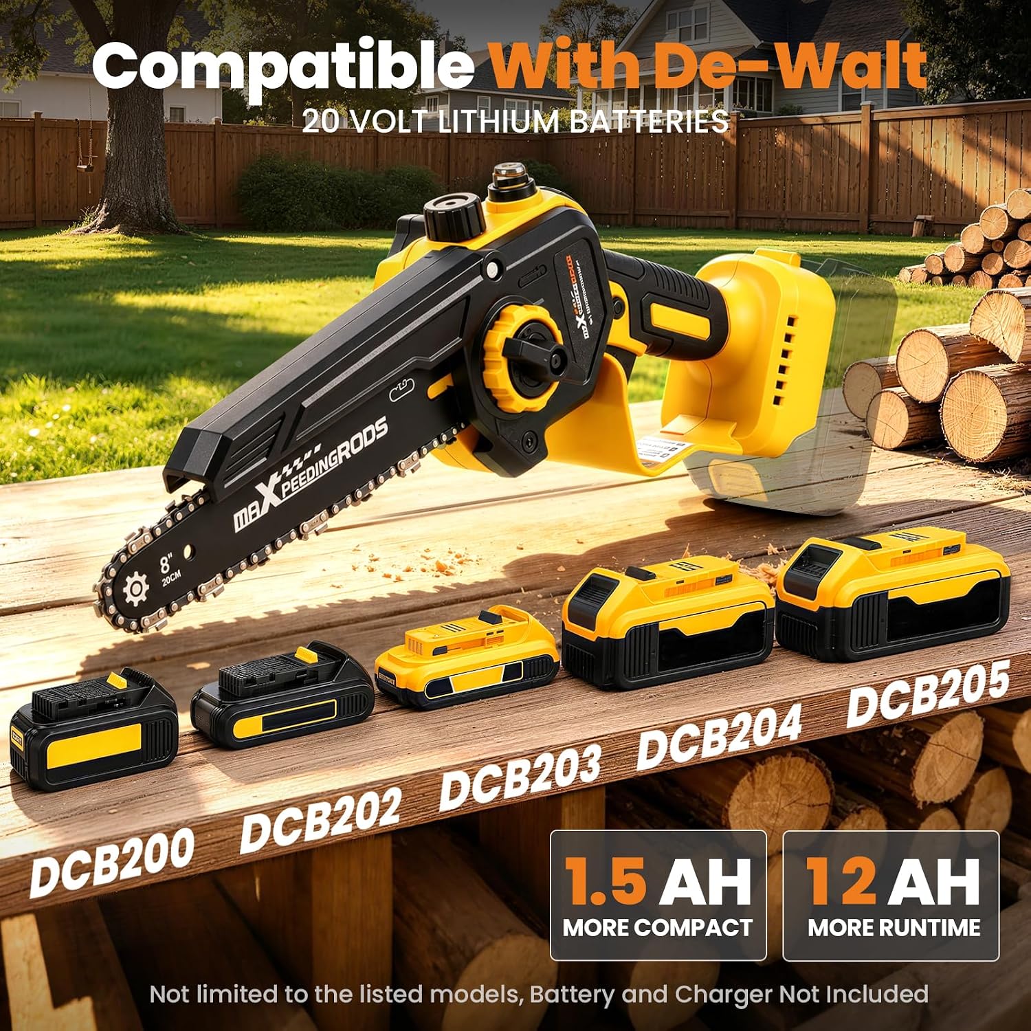 Detalle de maXpeedingrods 4-in-1 Cordless Pole Saw with 6- and 8-Inch Mini Saws