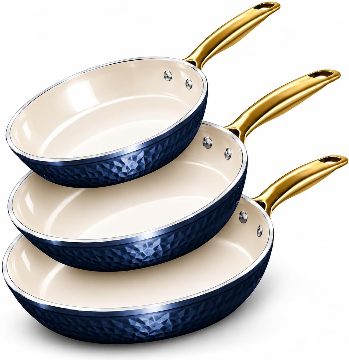 Detalle de Gotham Steel titanium ceramic frying pan set
