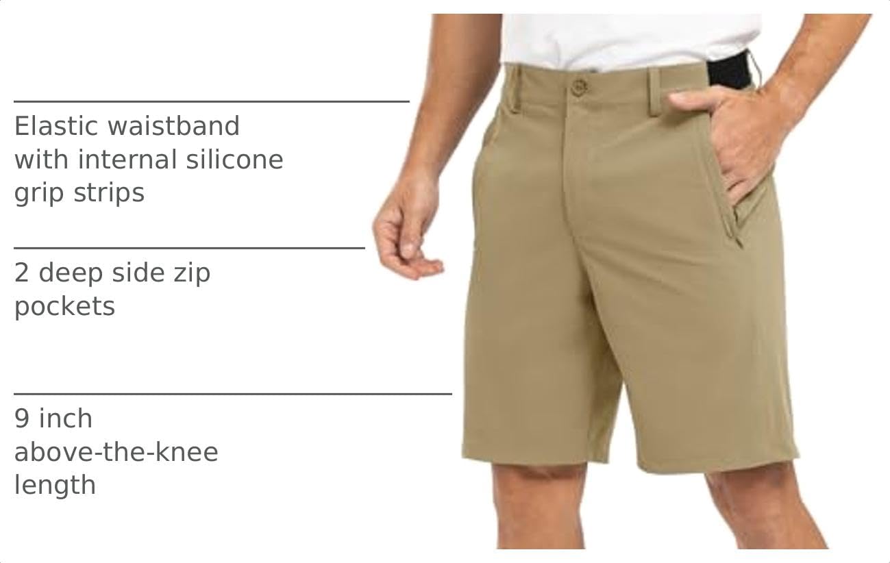 Detalle de TBMPOY Men's Golf Shorts 9-Inch Inseam