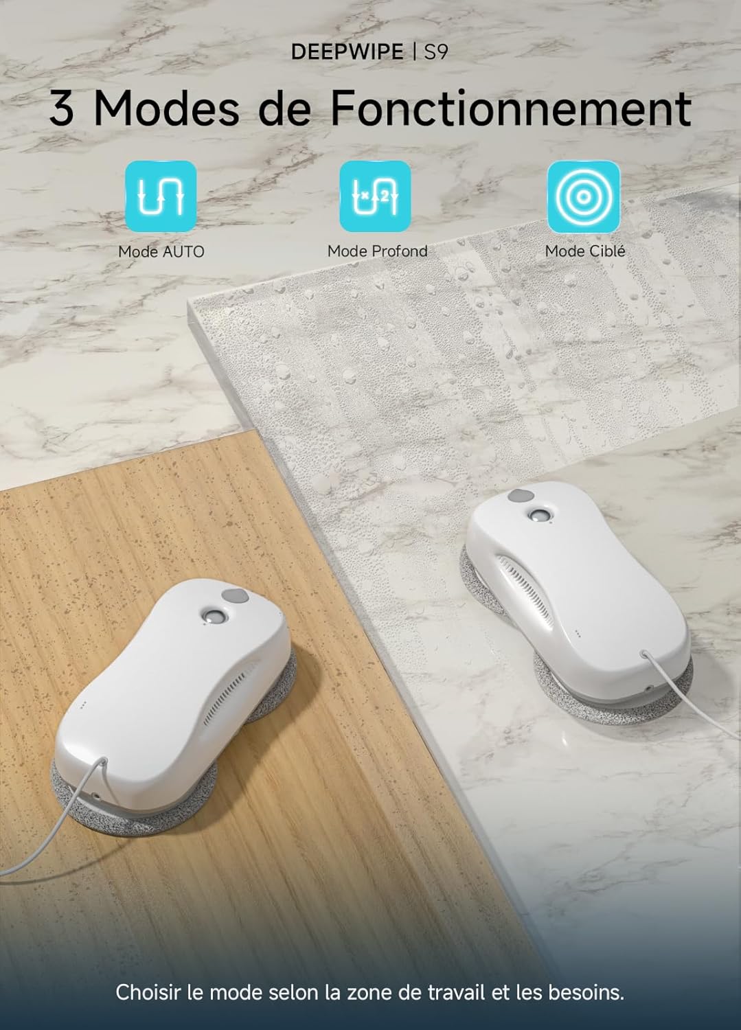 Thumbnail 4 de Robot lave-vitre S9 (5 800 Pa) — nettoyage automatique des grandes vitres avec double pulvérisation