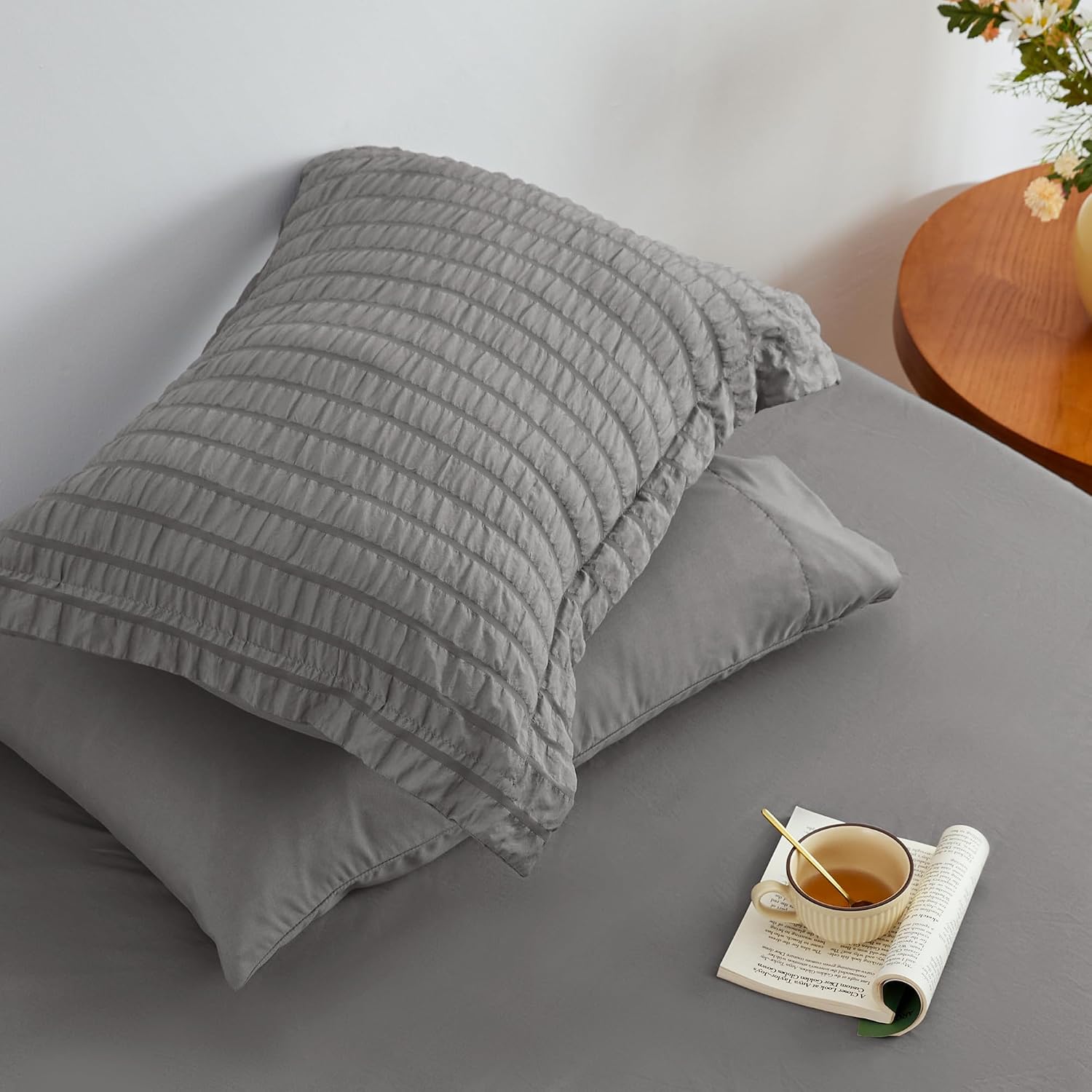 Thumbnail 5 de Love's cabin Seersucker 7-piece comforter set